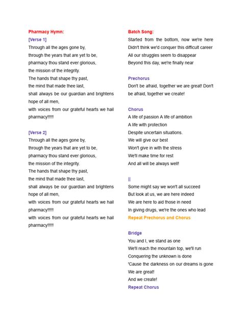 pharmacy hymn lyrics|9 days to .